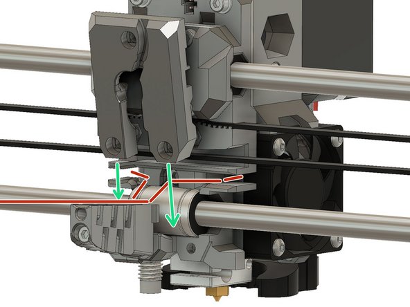 Slide down the x_carriage_back with the cable bundle in the middle.