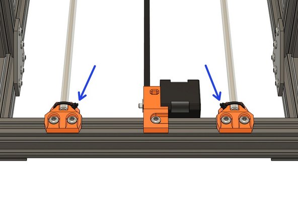 Secure the Y smooth rods with 4 zip ties. Note the orientation of them.