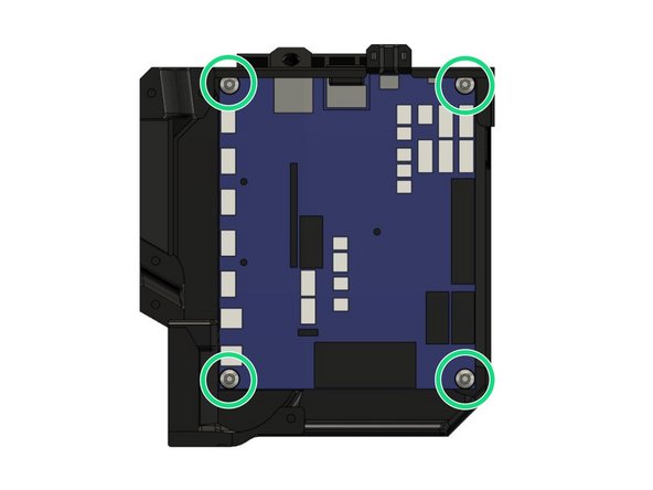 Secure the board in duet_cover_back with 4x M4x10mm screws. Be careful not to over-tighten the screws as this might damage the board.