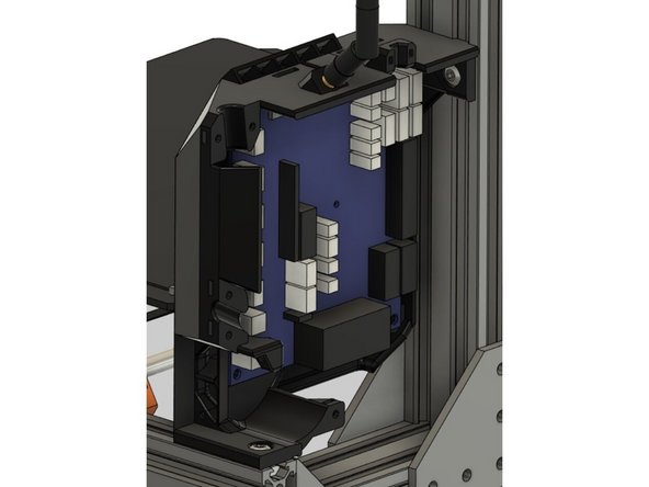 Insert a T-nut in the top slot of the extrusion and attach it to the screw we have just inserted. Do not tighten the screw yet.