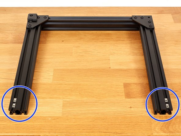 Take 4x t-nuts and slide them as seen on the 1st picture.