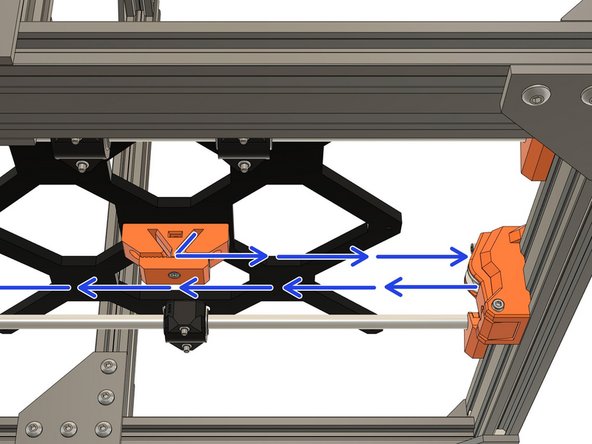 Insert the top section of the belt into the left side of the y_belt_holder. If necessary, use a small slotted screwdriver to help insert the belt. The belt should be inserted to the full depth of the groove .