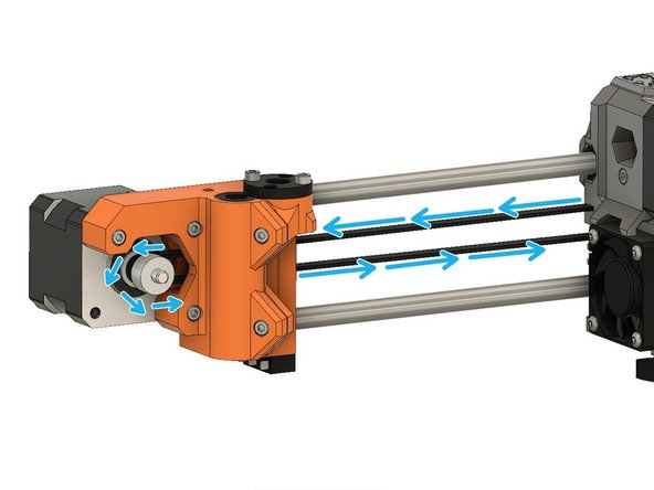 Verify that the belt is fully inserted into the slot and that it extends into the central space.