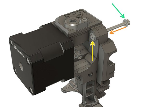 Slide a M3 washer on a M3x40 screw.