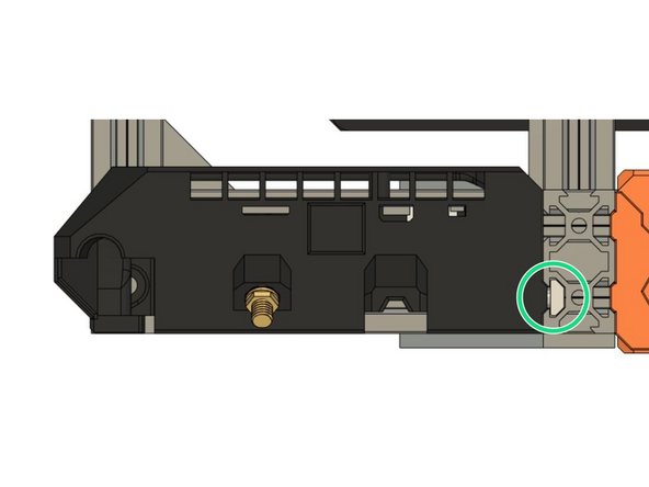 Slide the T-nut into the outside slot on the backside of the left Z extrusion.