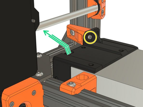 Secure the bottom of the PSU with an M3 screw reused from your Original Prusa, do not tighten fully yet. This screw has a different length depending on which Prusa model you have:
