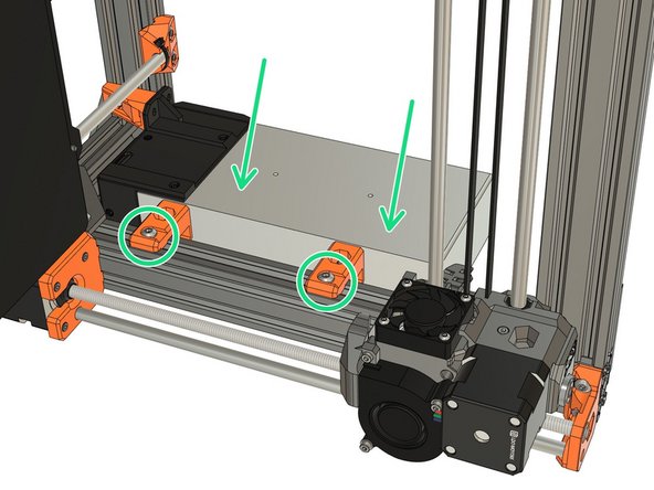 Position the PSU and secure it with 2x M5x10 screws. Do not tighten them fully yet.