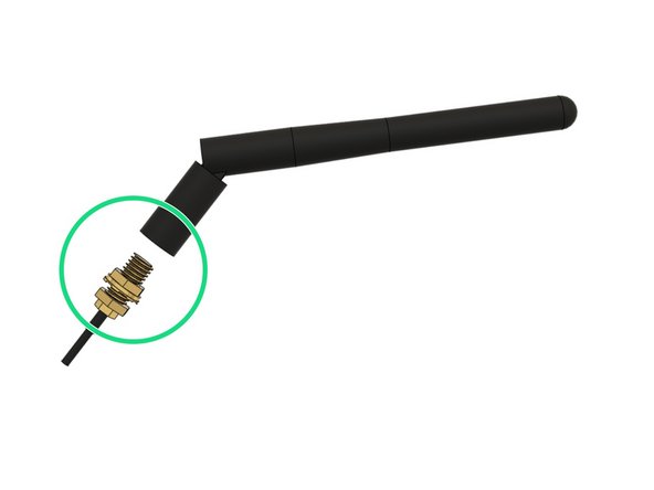Be careful when handling the antenna, especially the connection with the board is very sensitive and you should avoid putting any strain on it.