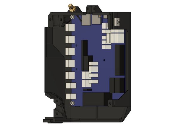 Loosely thread a t-nut onto the screw from the outside of the case. Do not tighten the T-nut to the case, as we will slide the T-nut into the Z extrusion on the frame.