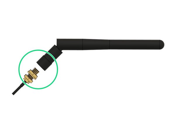 Be careful when handling the antenna, especially the connection with the board is very sensitive and you should avoid putting any strain on it.