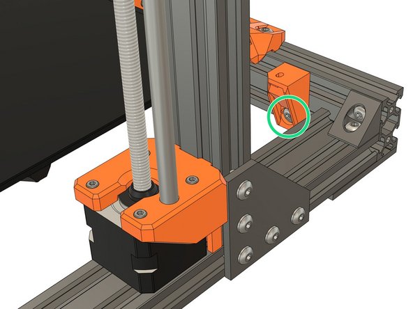 Slide 1x t-nut on the back extrusion from the right side of the frame.
