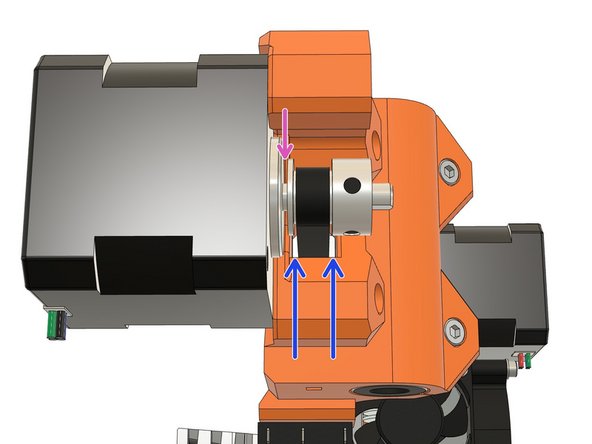 Align the pulley with the belt hole of the x_end_motor.