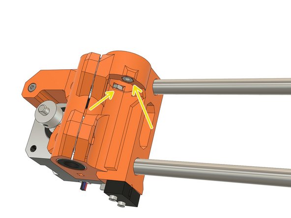 Insert two M3 hex nuts into the dedicated pockets of the x_end_motor.