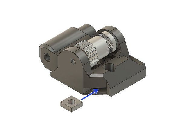 Insert the shaft from the direction shown in the diagram. Fully insert the shaft, it should be flush with the printed part or the the idler will not close properly.