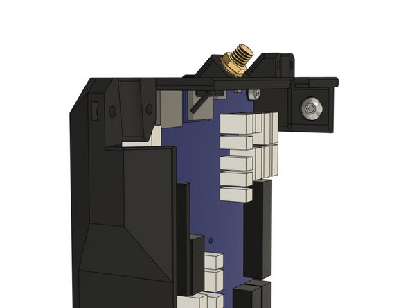 Insert a M5x8mm screw into the pocket on the top of the case.