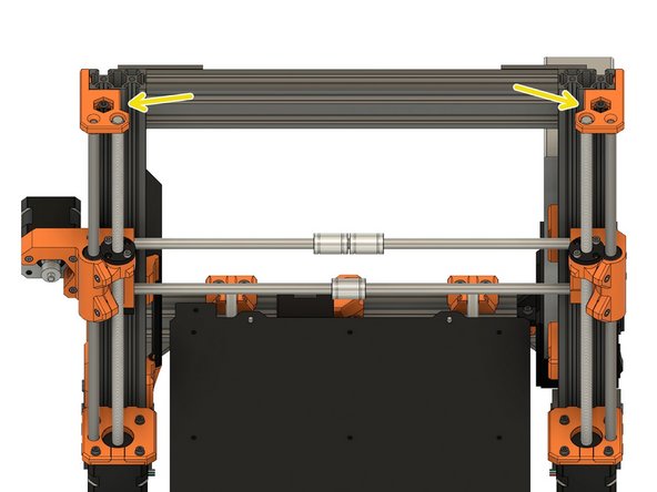 Install the Z axis tops and tighten them.