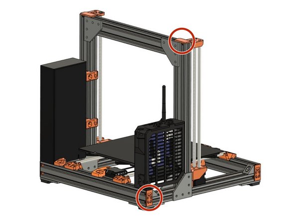 Re-attach the end caps on both the left Z extrusions and the extrusion on the back of the XY-frame.