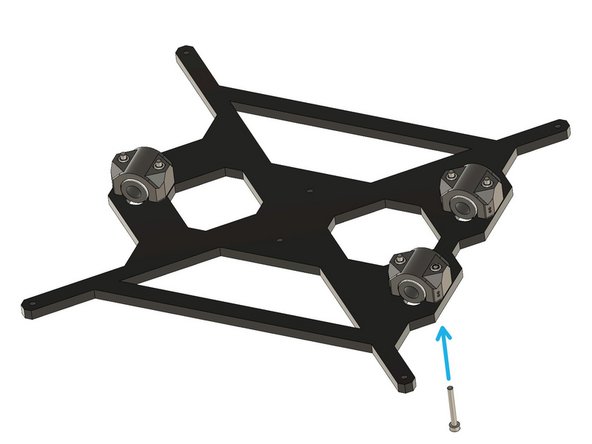 The y_bearing_holders have 2 dots printed on one of their corners. Place the 3x y_bearing_holders with the dots oriented as shown on the 2nd image.