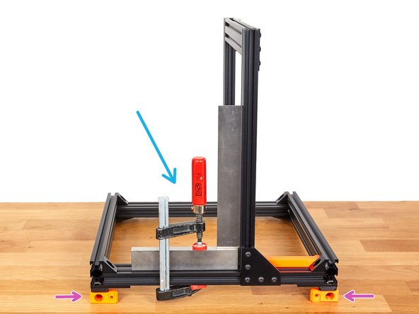 Place your square on the Y axis extrusion, as shown, and push in the direction of the build_helper_z.
