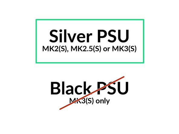 The next steps are for the Prusa silver PSU only.