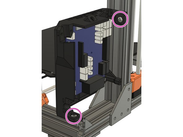 Alternatively tighten both screws to the frame with the help of the t-nuts.
