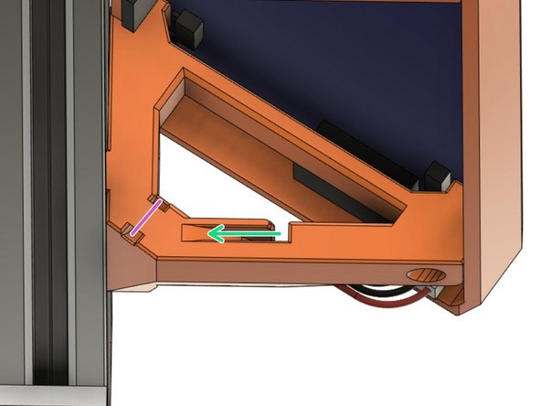 When plugging the wire into the PanelDue, you can route it through the channel in the right support.