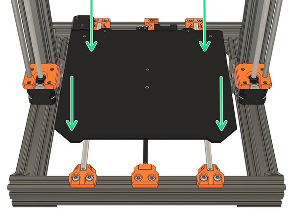 Place the heated bed on the Y carriage.