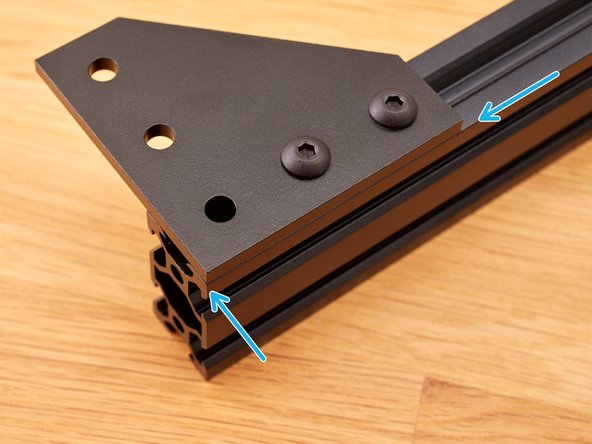 Repeat the instruction from Step 4, to align and attach the the joining plate at the other end of the extrusion.