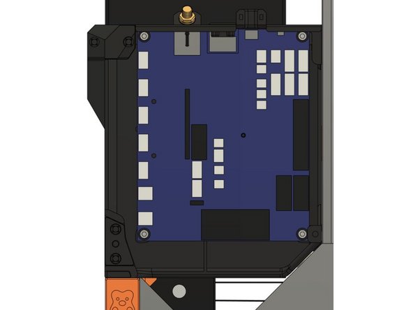 The heated bed wire bundle will be entering the case on the bottom left opening.