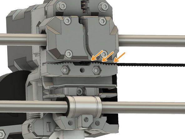 Slide one end of the 2GT timing belt into the right side of the x_carriage.