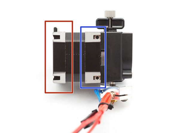 Insert two M3 square nuts in vertical on the back of the stepper
