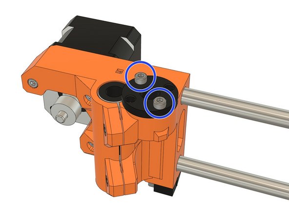 Use two M3x18 screws, to tighten the trapezoidal nut in place. Do not over-tighten the screws.