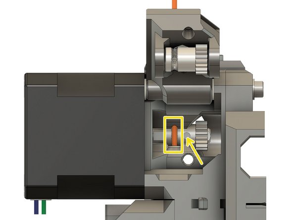 Insert a piece of 1.75 mm filament through the extruder_body into the PFTE tube.