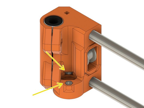 Insert two M3 hex nuts in the dedicated pockets of x_end_idler.