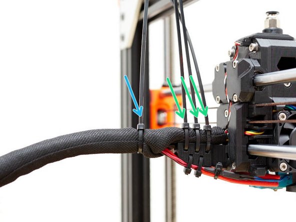 Continue to wrap the textile sleeve around all of the cables right up to the end.