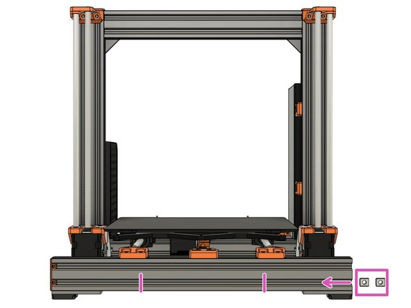 Remove one end cap on the front extrusion of the XY-frame.