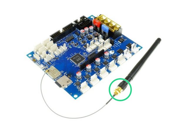 Be careful when handling the antenna, especially the connection with the board is very sensitive and you should avoid putting any strain on it.