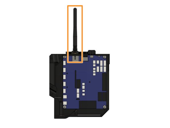 The connection between antenna and the board is designed at an angle to optimize the wire position of the antenna which avoids unnecessary strain on the wire and board connection.