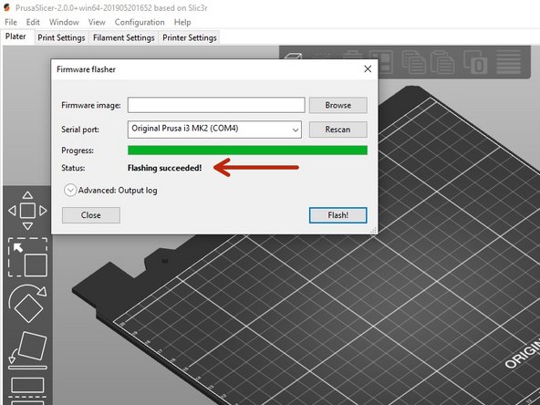 Select the Bear calibration firmware *.hex file using the Browse button.