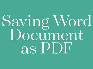 Save a Word Document as a PDF