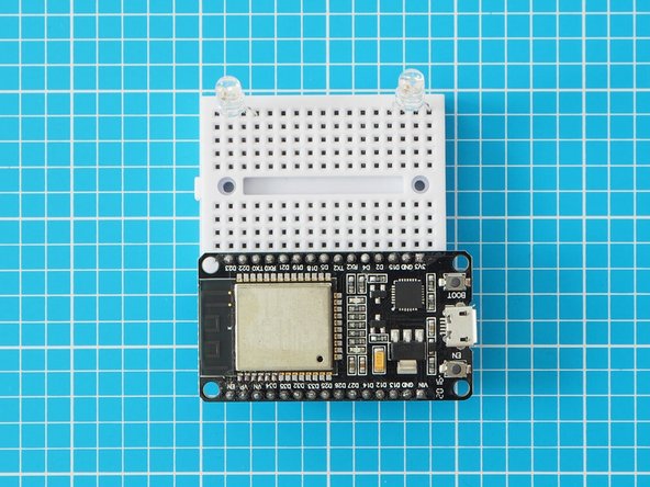 Place one side of the ESP32S onto the other side of the breadboard. The side used should be the same side as the button labelled boot.