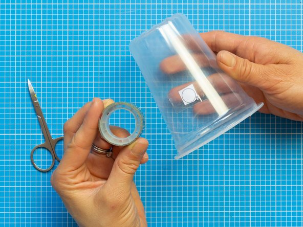 In this example, the opening is placed roughly 1 cm above the center line of the tub. If using a different tub make sure that sensor is positioned leaving enough room for the breadboard assembly.