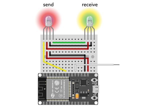 Make sure all the pins are lined up and give the ESP32S a good solid push to plug it all the way into the breadboard.