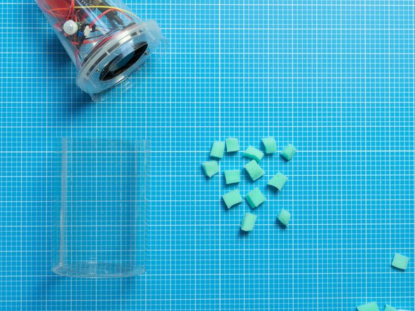 Place the sponge bits (or whatever you decide to use) inside the bottom tub.