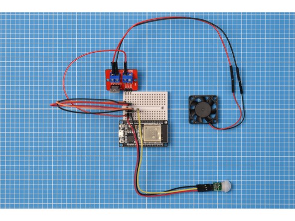 Connect the PIR sensor's 5V pin to VIN on the ESP32S.