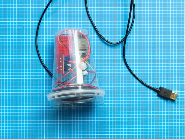 The fan and breadboard assembly should now be fully installed in the inside of the top tub.