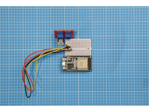 Place the MOSFET module on the top left side of your breadboard.