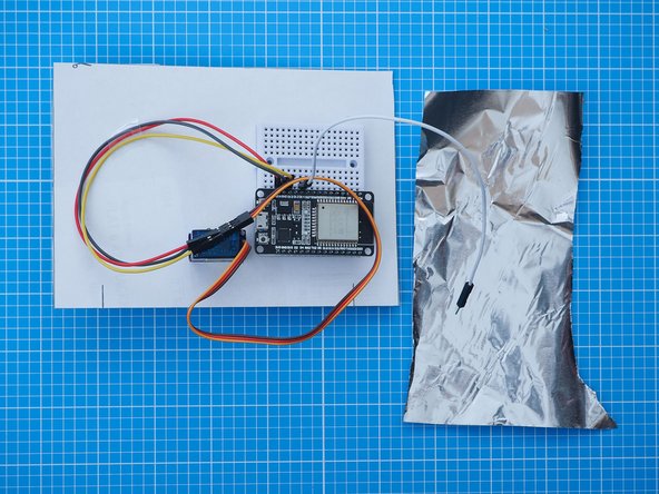 The capacitive touch button is how you operate the Speed Dial Mini device. In this example, we will make the button out of aluminium kitchen foil, but other metallic elements (e.g washers, coins) also work.