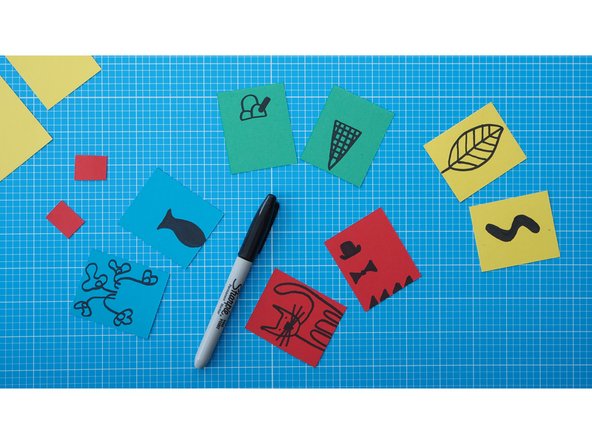 Each side should have one part of the drawing.