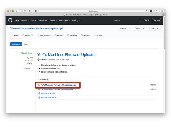 The Yo-Yo Firmware Uploader will enable you to upload the latest firmware to your ESP32S board. Download the latest release here.